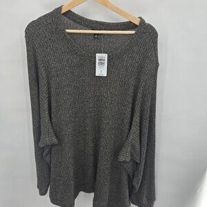 Torrid Charcoal Gray Ribbed Pullover Crew Neck Sweater 5X/28